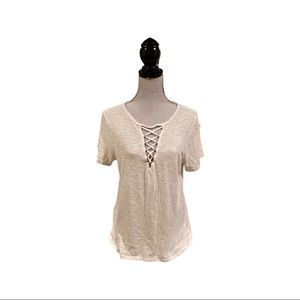 White lace front tshirt